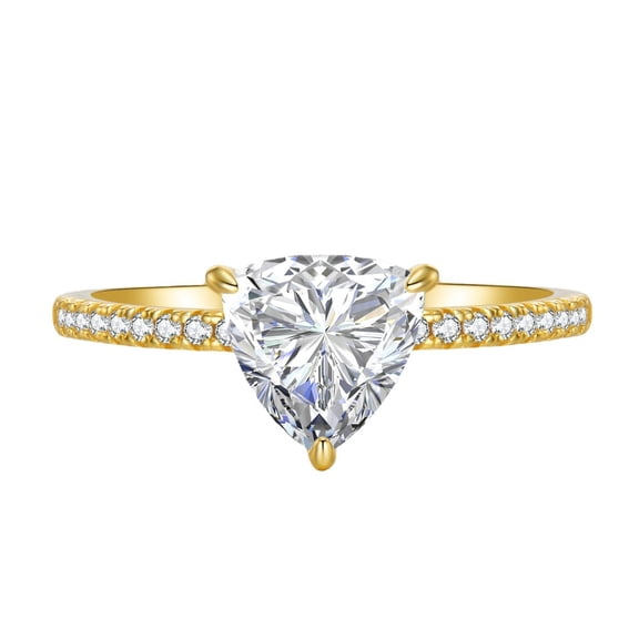 Trillion Cut Wedding Anniversary Rings for Women 1 Carat Gold Engagement Ring 925 Sterling Silver Band Promise Rings for Her