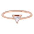thumbnail image 1 of AFFY Trillion Cut White Natural Diamond Solitaire Engagement Ring In 14K Solid Rose Gold, 1 of 1