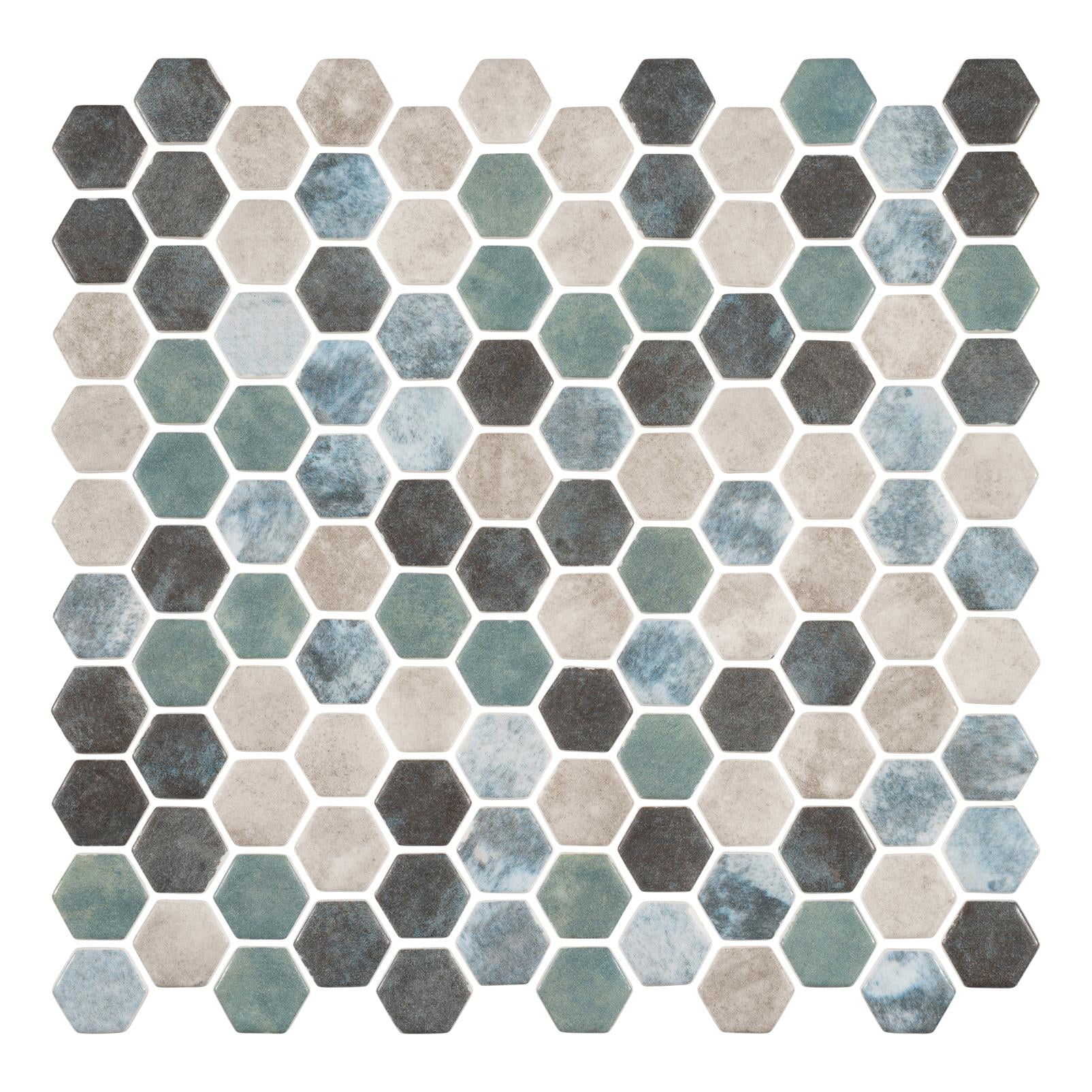Trillion Beige Hexagon Glass Mosaic Tile for Kitchen and Bathroom