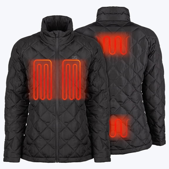 Mobile Warming Trilogy 3-in-1 Heated Jacket for Women, 4 Heat Zones, Taped Seam Water-Resistant Shell, YKK Zippers