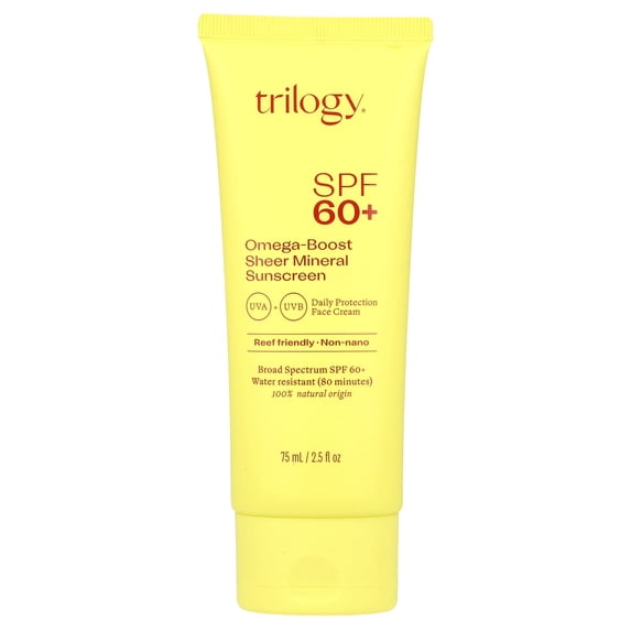Trilogy Omega-Boost Sheer Mineral Sunscreen, SPF 60+, 2.5 fl oz (75 ml)
