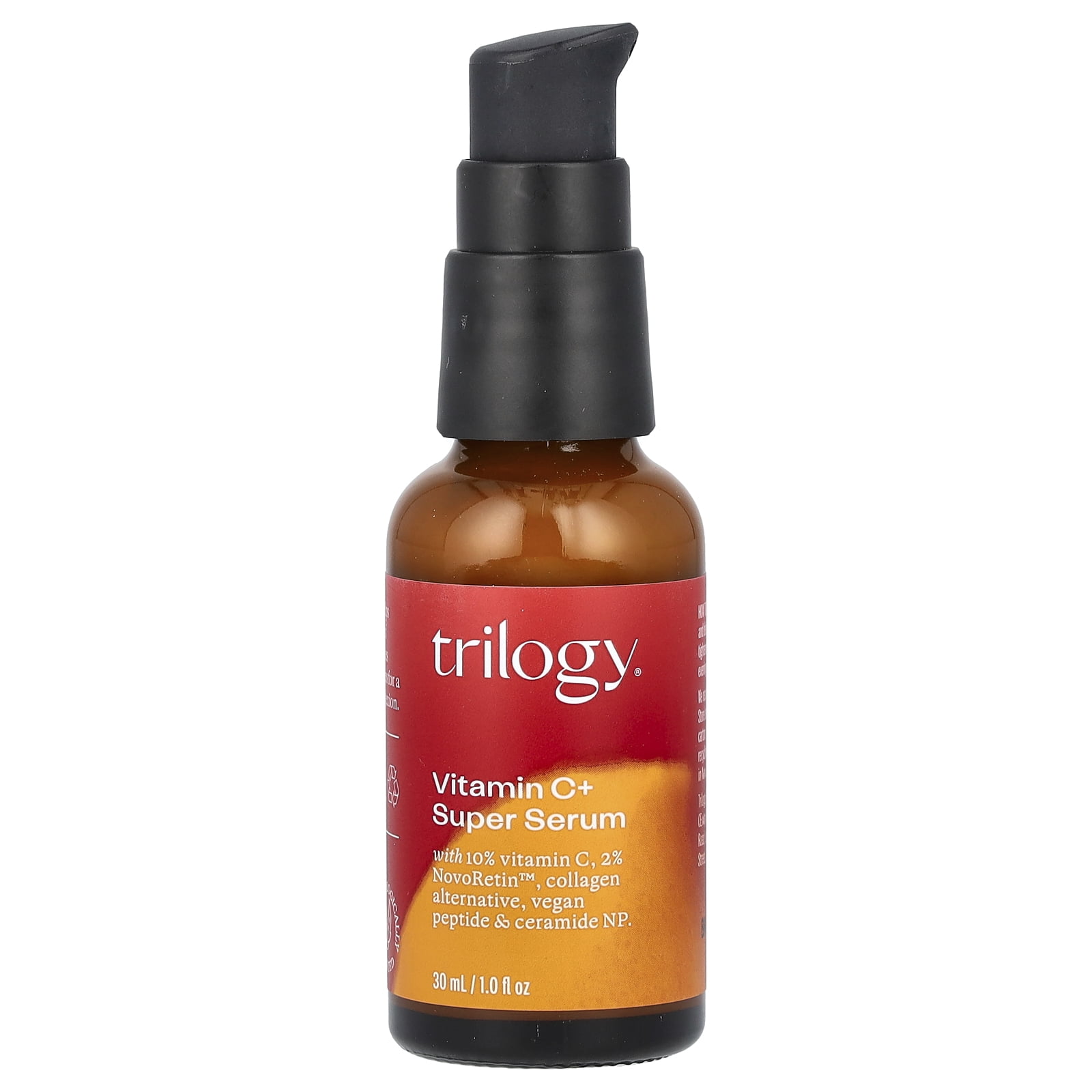 Trilogy Natural Products: Vitamin C+ Super Serum - 1oz / 30ml - Brighten-Tighten-Smooth, 8 Actives Powerhouse Anti-Aging Formula, NATRUE Certified
