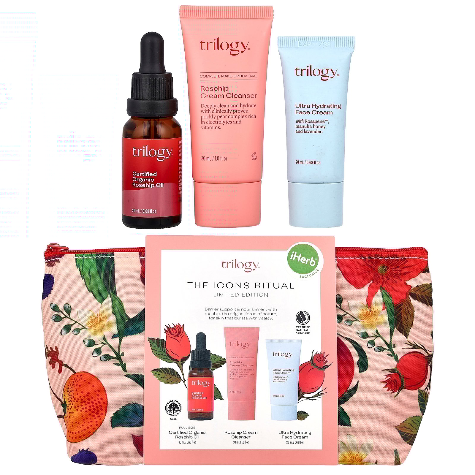 Trilogy iHerb Exclusive, The Icons Ritual Bag, 4 Piece Set