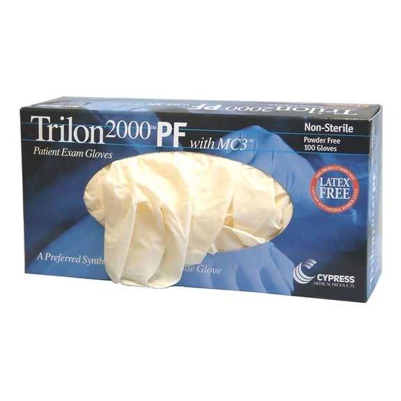 Trilon 2000 PF with MC3 Vinyl Gloves, Powder-Free, Latex-Free, Large, 100 Count, 1 Box