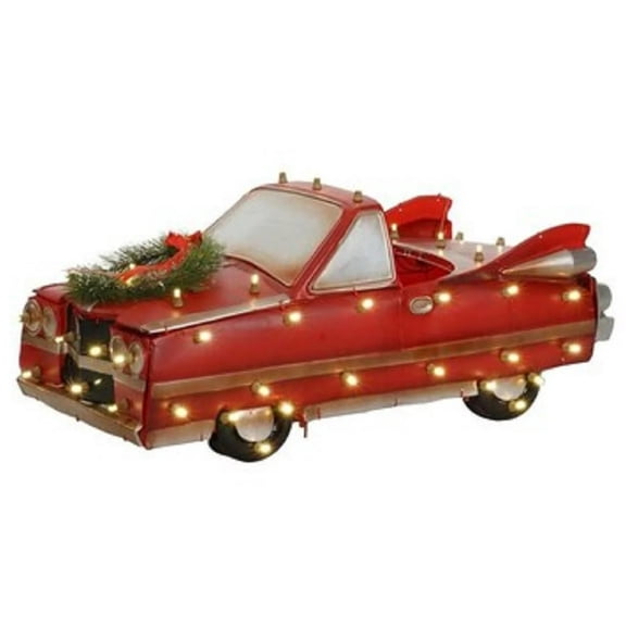 Trim-A-Tree 30-in Freestanding Metallic Retro Car Constant Clear Lights