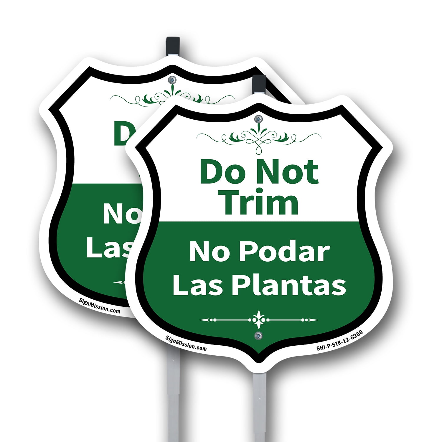 Do Not Trim Bilingual English / Spanish (2 Pack) 12 inch X 12 inch ...