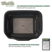 Trim Bin Portable 2 Piece Workstation Container with 150 Micron Stainless Steel Sifter Screen, Trim Tray, and Static Brush, Interchangeable Screen, Made in USA