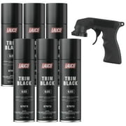 Trim Black Gloss Aerosol Spray Paint 13 oz with Spray Gun 6 Pack