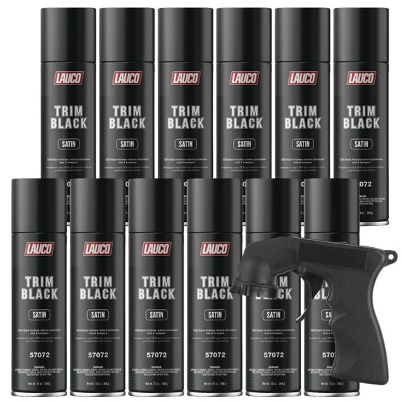 Trim Black Satin Aerosol 13 oz. Quantity: 12 Pack with Gun