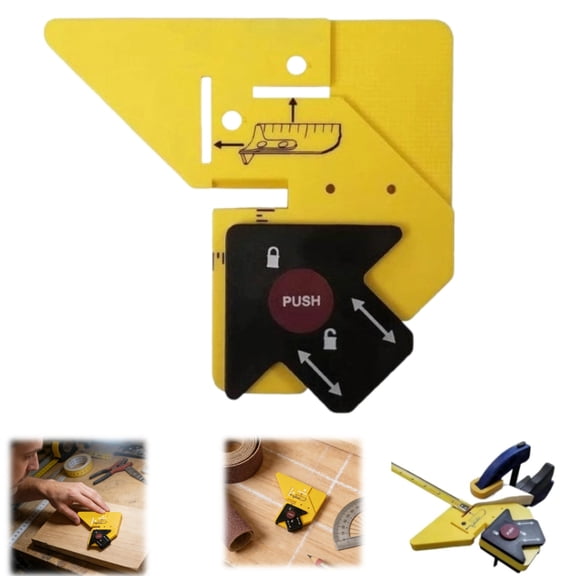 Trim Carpentry Aid, Trim Tool, 45 Degree Miter Angle Marker and Adjustable Spacing Guide, Precision Measuring & Miter Marking Tool for Door and Window Trim Installation Casing(1PC)