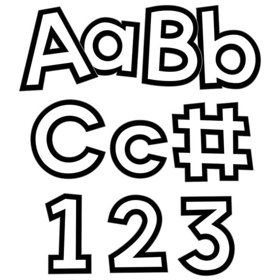 Trim Combo Pack EZ Letters, White & Black - Pack of 3