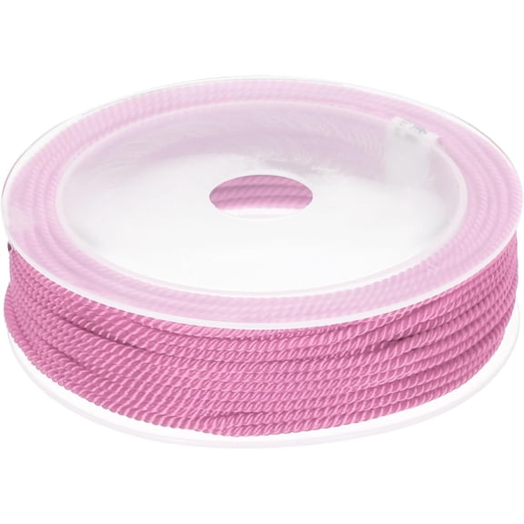 Trim Cord Rope, 2mm / 14 Yards Nylon Twisted Rope Thread String Braid [for Sewing Home Decor Crafts] - 0.08 Inch/Pink