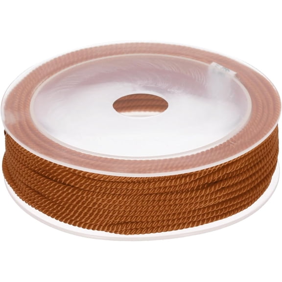 Trim Cord Rope, 2mm / 14 Yards Nylon Twisted Rope Thread String Braid [for Sewing Home Decor Crafts] - 0.08 Inch/Reddish Brown