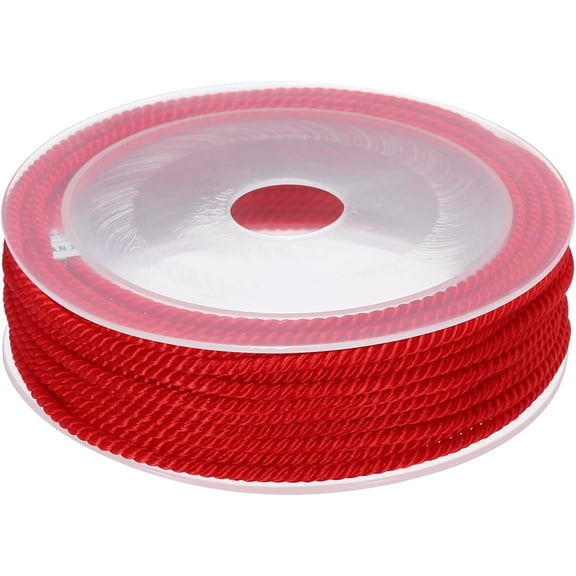 Trim Cord Rope, 3mm / 7.6 Yards Nylon Twisted Rope Thread String Braid [for Sewing Home Decor Crafts] - 0.12 Inch/Red