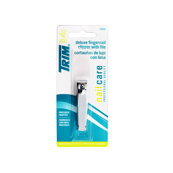 Trim Deluxe Fingernail Clipper with File, Nail care, Professional Quality, Hands, 1 ct - 3 Pack