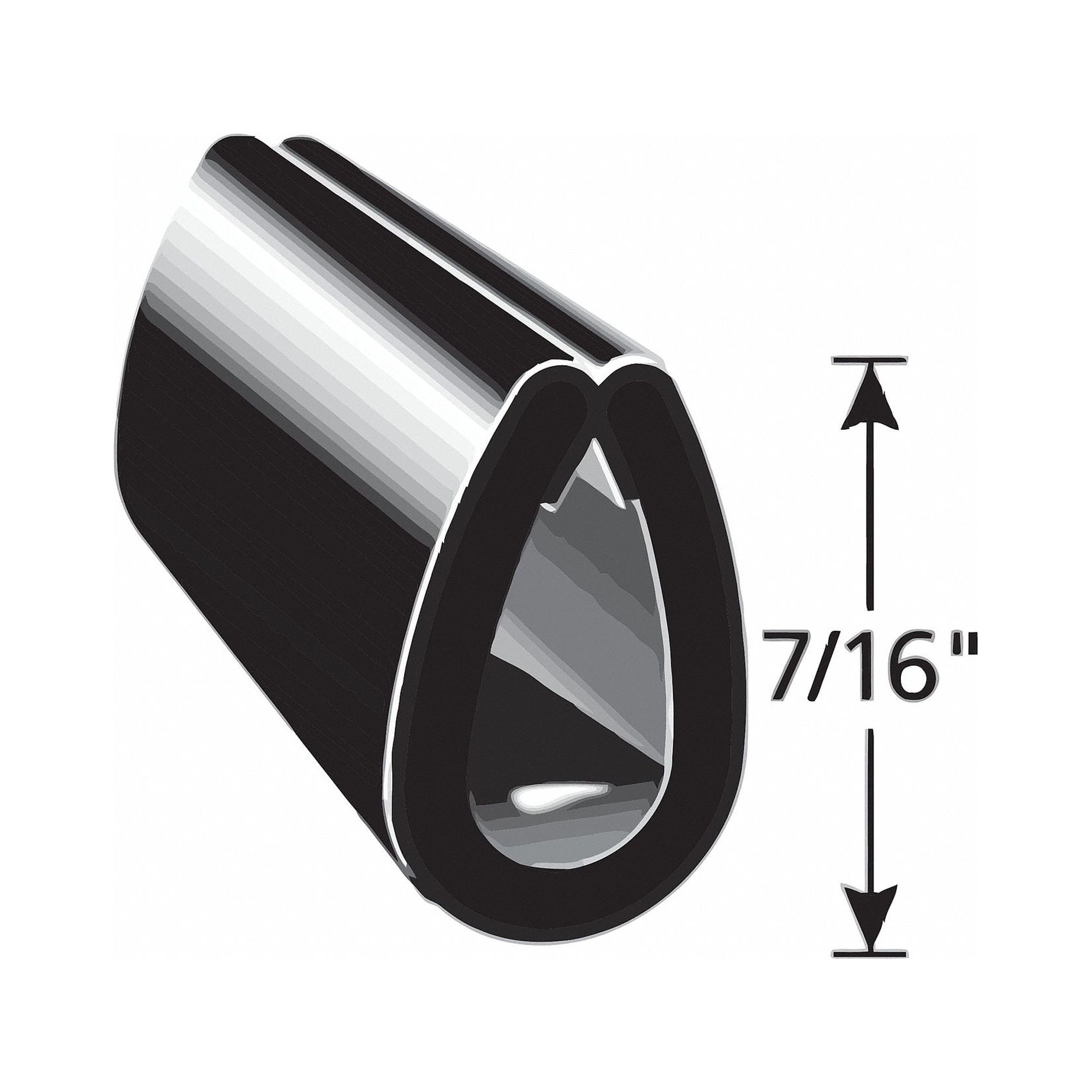 TrimLok Edge Guard Black,7/16 In. L,25 Ft. EGB7/1625