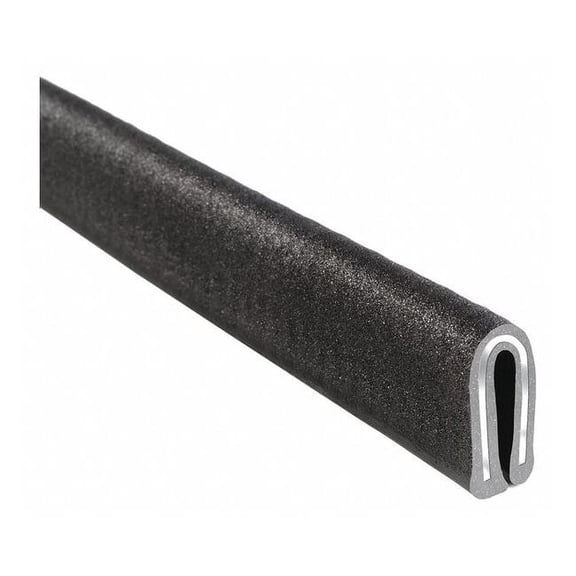 Trim-Lok Edge Trim, 25 ft L,Black, PVC, 5/16 in W 2200SB7X1/16-25