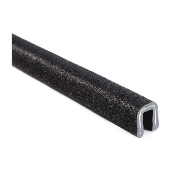 Trim-Lok Edge Trim, 25 ft L,Black, PVC, 1/2 in W 1100B7X1/4-25