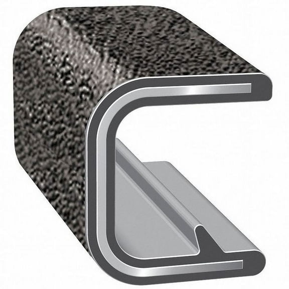 Trim-Lok Edge Trim, 100 ft L,Black, PVC, 1/4 in W 100B3X3/32-100