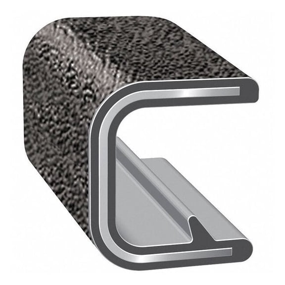 Trim-Lok Edge Trim,250 ft L,Black, PVC, 5/16 in W 100B3X1/8-250