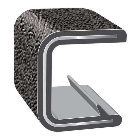Trim-Lok Edge Trim,25 ft L,Black, PVC, 13/16 in W 2000SB3X5/8-25