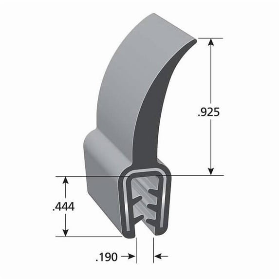 Trim-Lok Black Vinyl Trim Seal 25 ft L, 1 3/8 in H DD1201-25