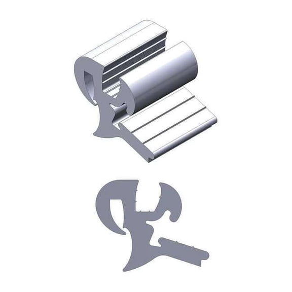 Trim-Lok Locking Gasket, Black, Rubber, 100 ft L LK1615-100