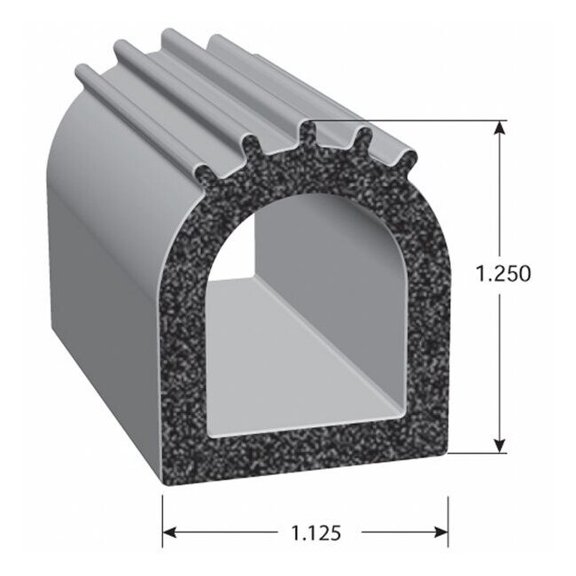 Trim-Lok Seal, EPDM Rubber, Black, 25 ft L X2492BT-25