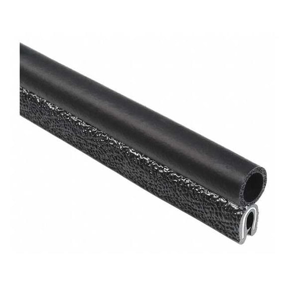 Trim-Lok Trim Seal, 25 ft L,Black, PVC, 1/4 in W 3062B3X1/16C-25