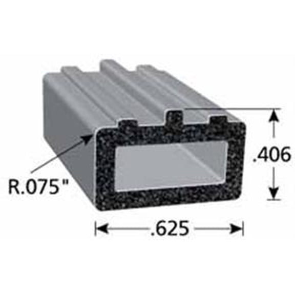 Trim Lok X1705HT25 25 ft. EPDM D-Shaped Sponge Ribbed Style Rubber Seal with PSA, Black