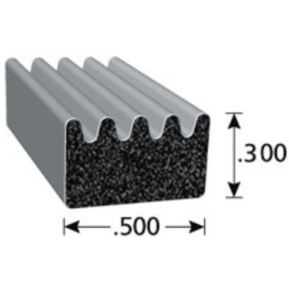 Trim-Lok X2897HT-25 Weather Stripping 25' L' x 1/2 "W  Black EPDM Sponge Rubber