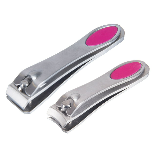 Trim Nail Care Stainless Steel Fingernail & Toenail Clippers, 2 Pieces