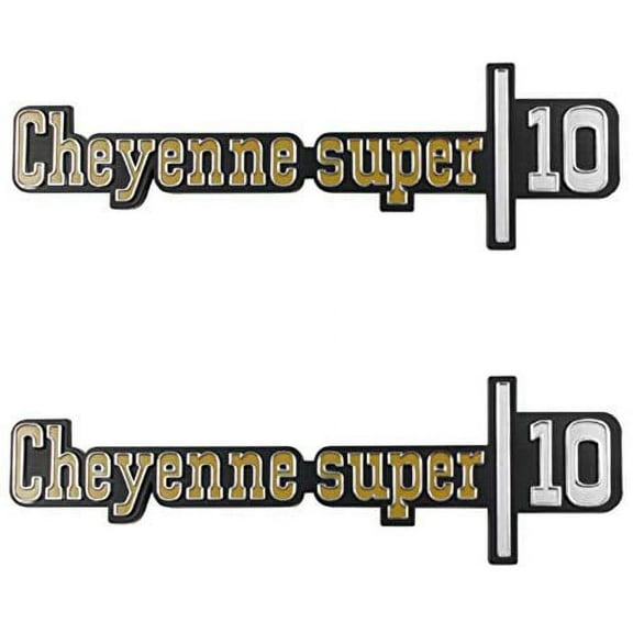 Trim Parts 9775 Cheyenne Super 10 Front Fender Emblem Set 1973-1976 Chevy Truck