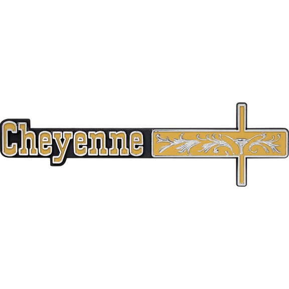 Trim Parts "Cheyenne Dash Panel Emblem 1973-1974 Chevy Pickup Trucks