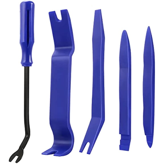 Trim Removal Tool for Auto, 5 Pcs Car Pry Tool Kit, Clip Fastener Remover Set for Panel Door Window, Plastic Installer for Vehicle Dashboard Radio Audio, Car Interior Removal Tools