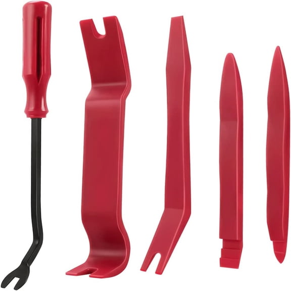 Trim Removal Tool for Auto, 5 Pcs Car Pry Tool Kit, Clip Fastener Remover Set for Panel Door Window, Plastic Installer for Vehicle Dashboard Radio Audio, Car Interior Removal Tools