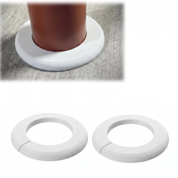 Trim Rings for Lally Poles Split Base Cover Ring for Steel Support Column Finishing Collar for Basement Garage Structural Post, White, 3 in