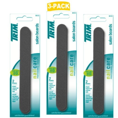 Trim Salon Boards, Heavy Duty/Medium Grit Nail File for Smoothing & Shaping 2 Ct - 2 Pack