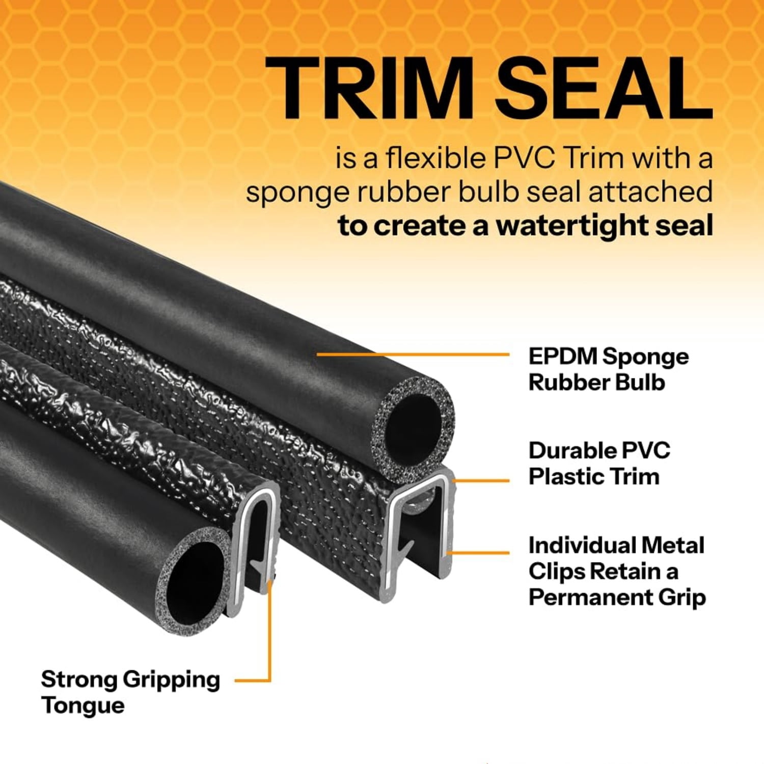 Epdm Leg Module Trim Seal with Top Bulb - Fits 0.437