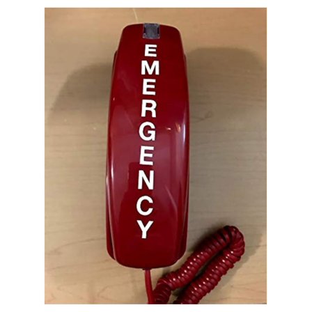 Trim-Style Emergency (Off-Hook Hotline Dialer) Wall/Desk Phone - Red