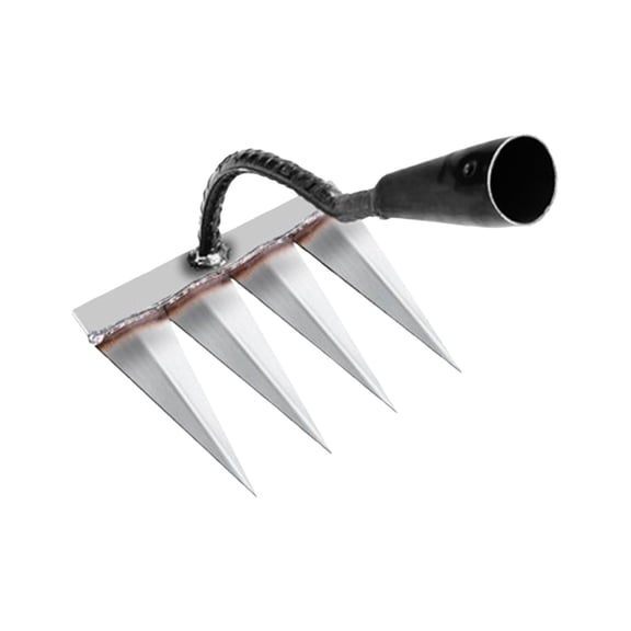 Trim Tool for Gardening - Heavy Duty Rake for Dethatching and Garden Tool for Backyard, 28CM, Silver