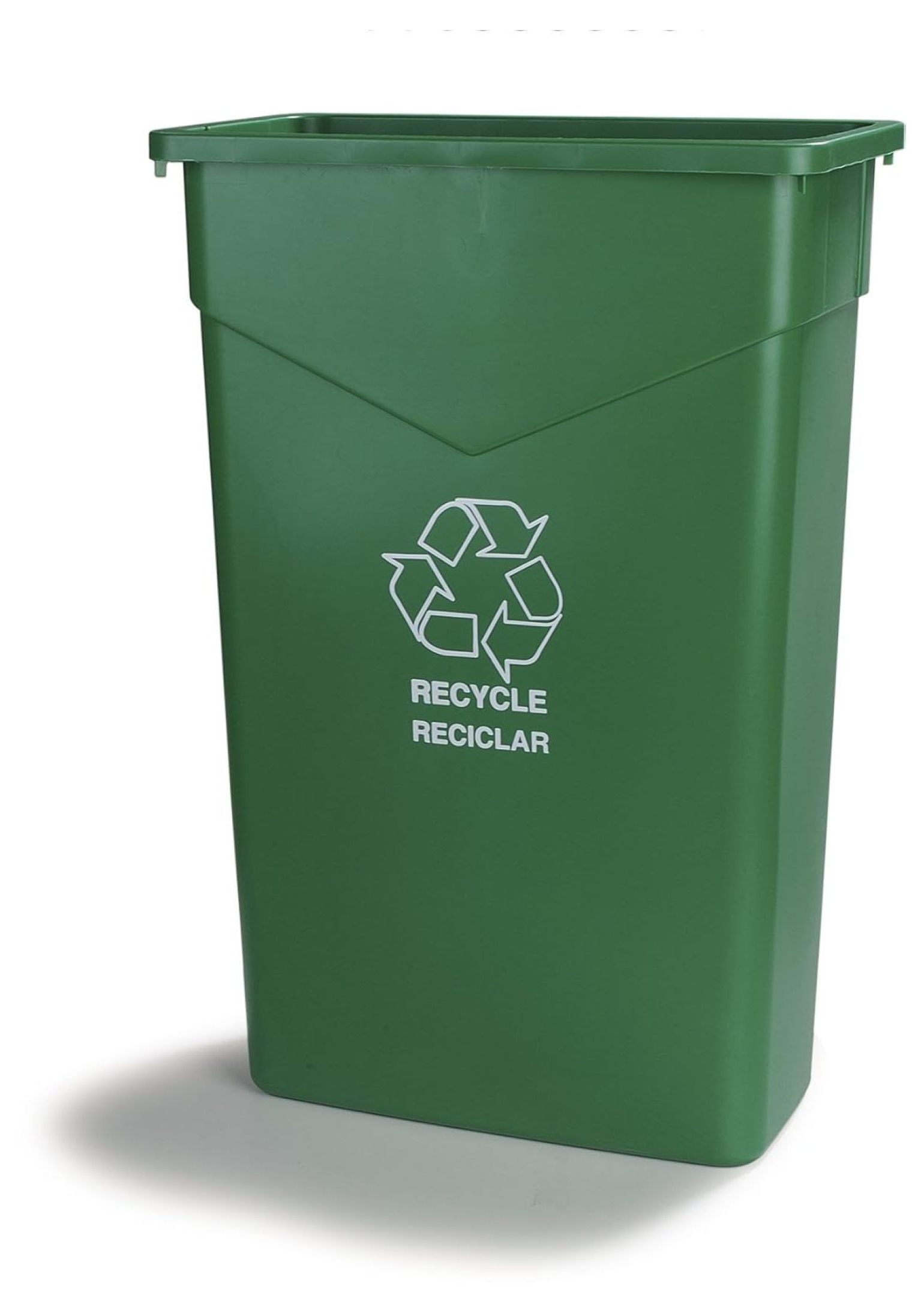 TrimLine Rectangle RECYCLE Waste Container, 23 Gallons, Green
