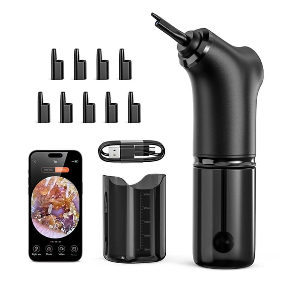 TrimTide Visible Electric Ear Wax Removal Kit with Spray Safe and Effective Ear Cleaner