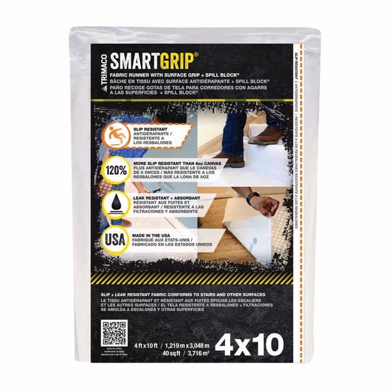 Reusable Drop Slips Trimaco Smart Grip Reusable Fabric Drop Cloth for Painting, 10 ft ...