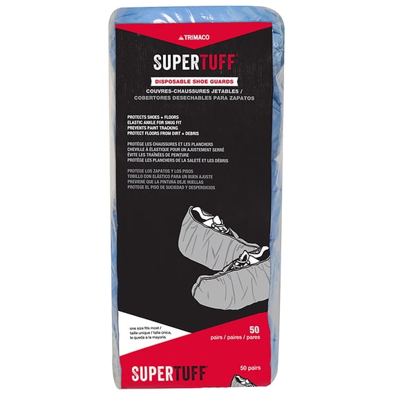 Trimaco 1018527 Blue Super Tuff Polypropylene Shoe Guards One Size Fits Most - Pack of 50