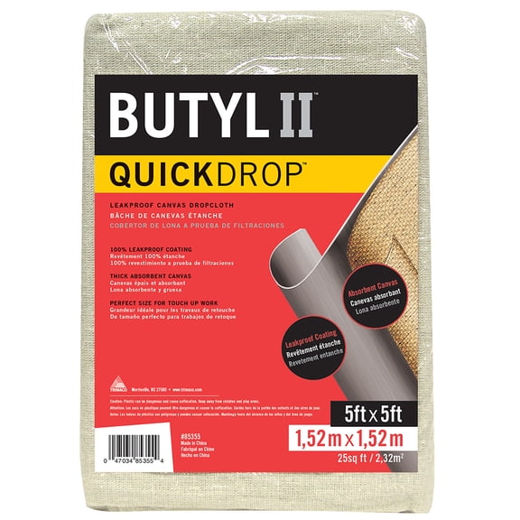 Trimaco Butyl II 5 Ft. x 5 Ft. Canvas Drop Cloth 85355