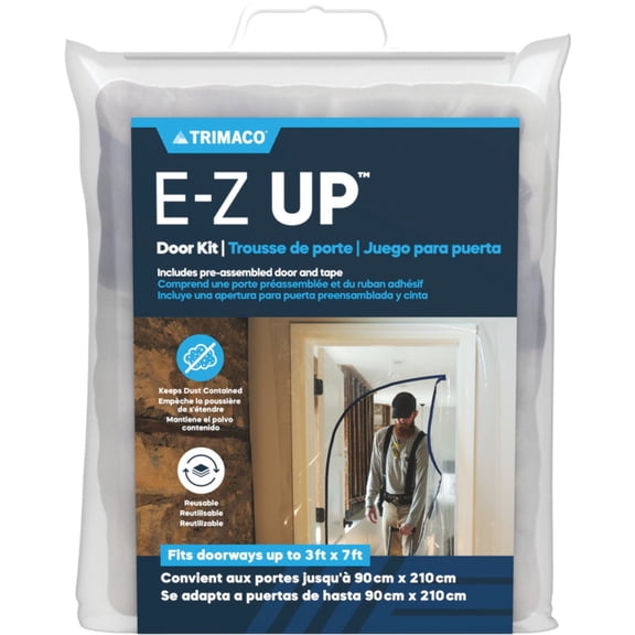 Trimaco E-Z Up Dust Containment Door Kit - Plastic Dust Barrier - 1 Pack, Multicolor