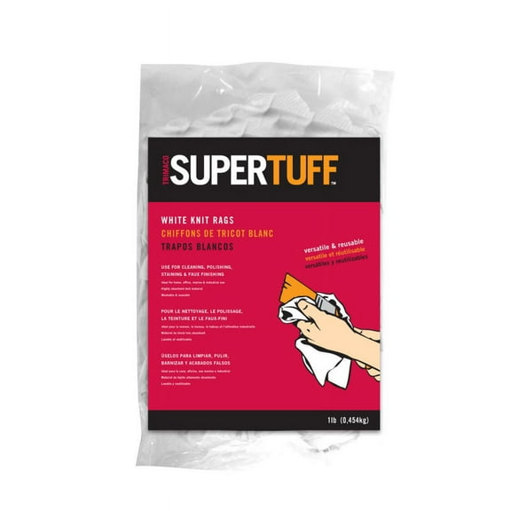 Trimaco SuperTuff White Knit T-Shirt Painter's Rags (1 Lb.) 10844