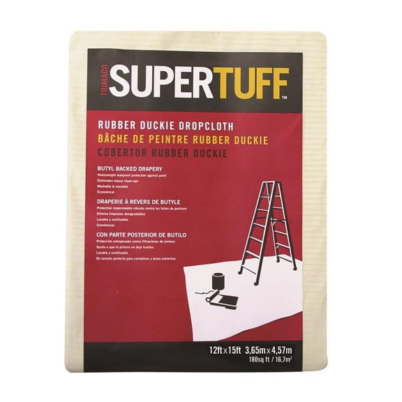 Trimaco Rubber Duckie 12 W X 15 Ft. L Butyl Coated Drop Cloth 1 Pk