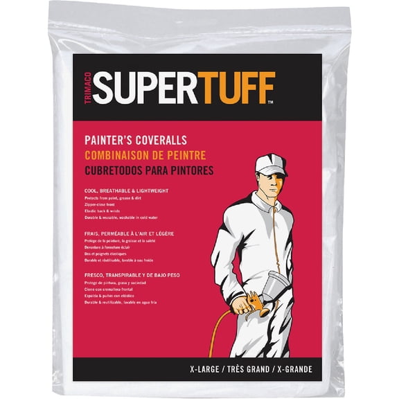 Trimaco SuperTuff Polypropylene Coverall, X-Large, White